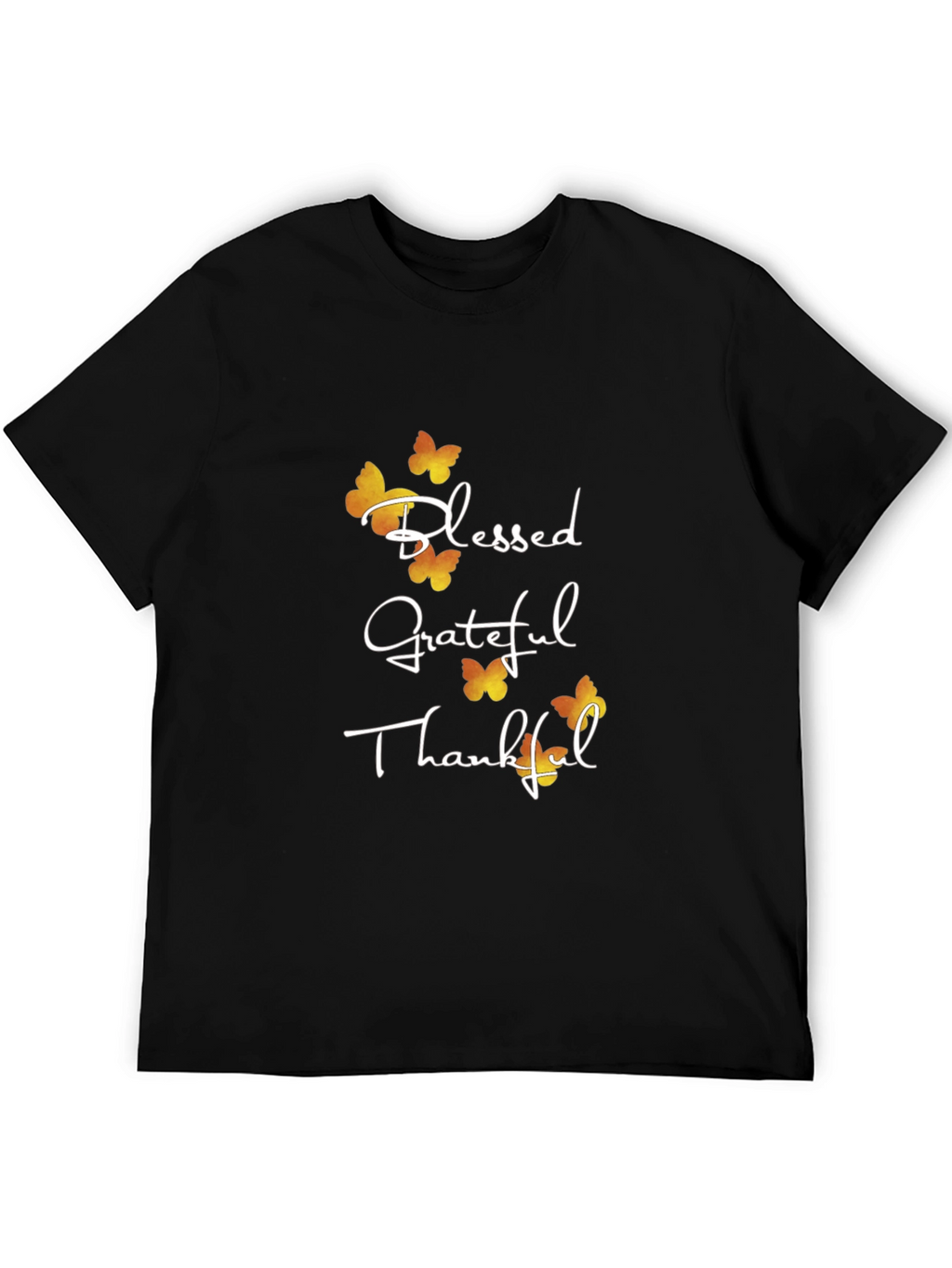 Blessed Grateful Thankful Butterfly Graphic T-Shirt