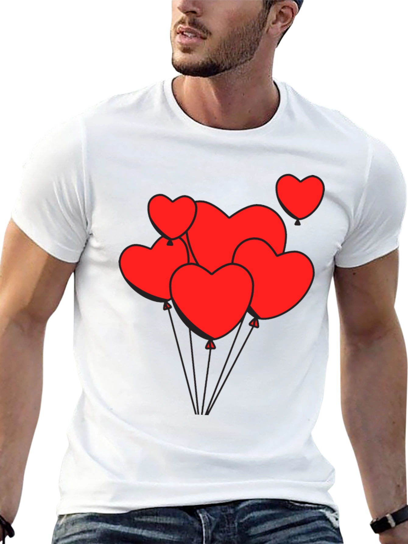 Heart Balloon Graphic Tee - Black