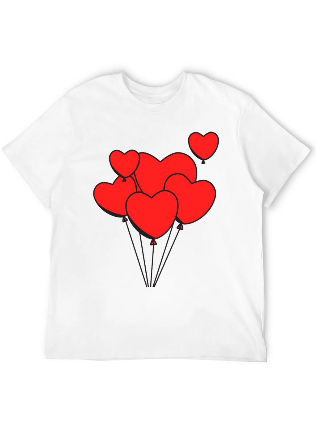 Heart Balloon Graphic Tee - Black