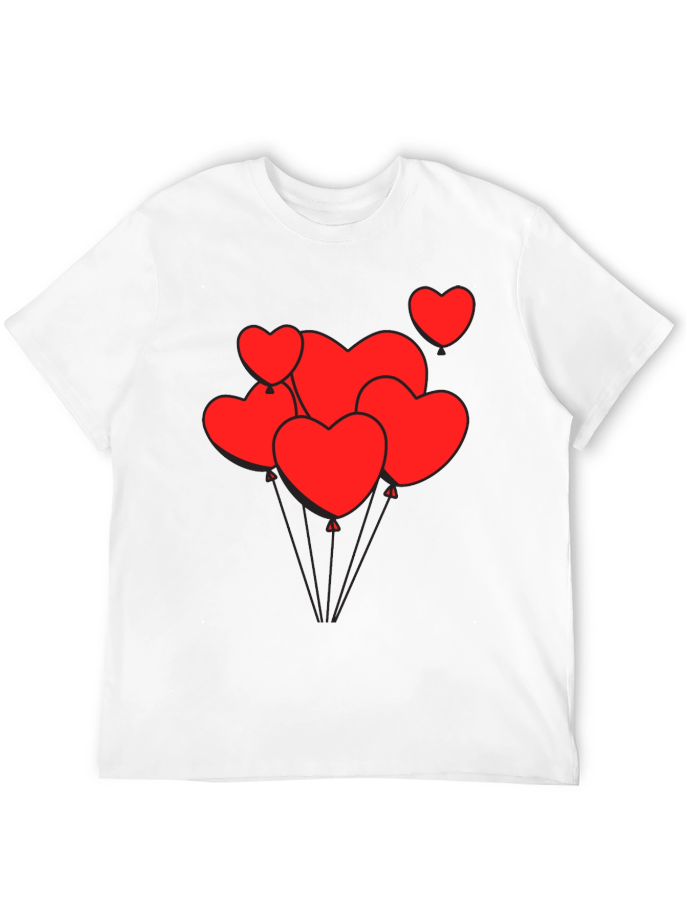 Heart Balloon Graphic Tee - Black