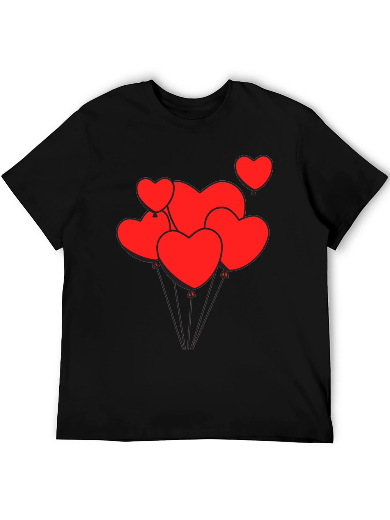 Heart Balloon Graphic Tee - Black