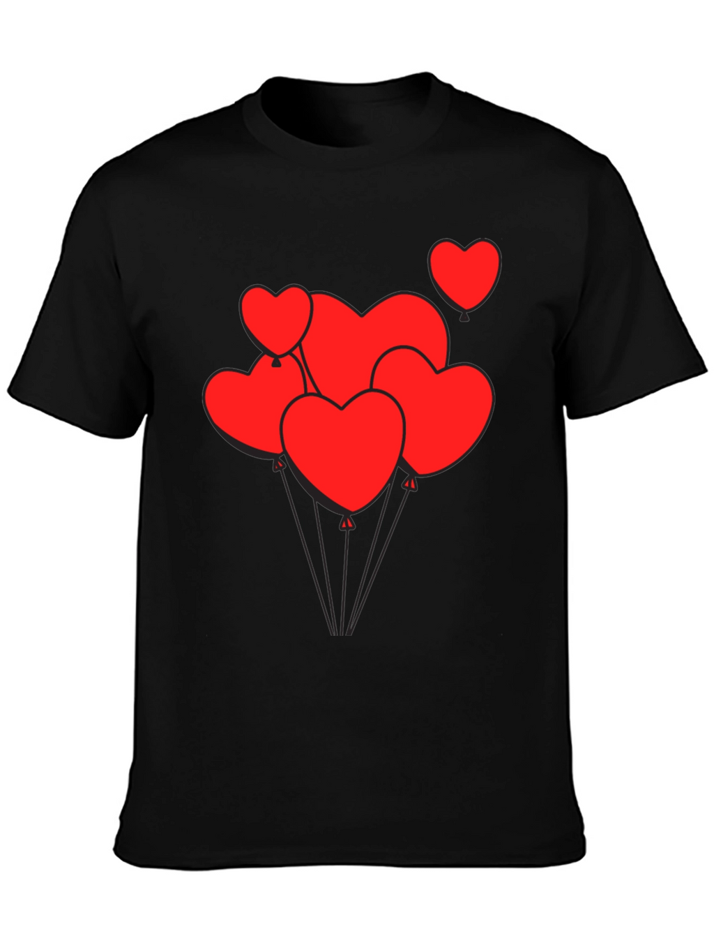 Heart Balloon Graphic Tee - Black