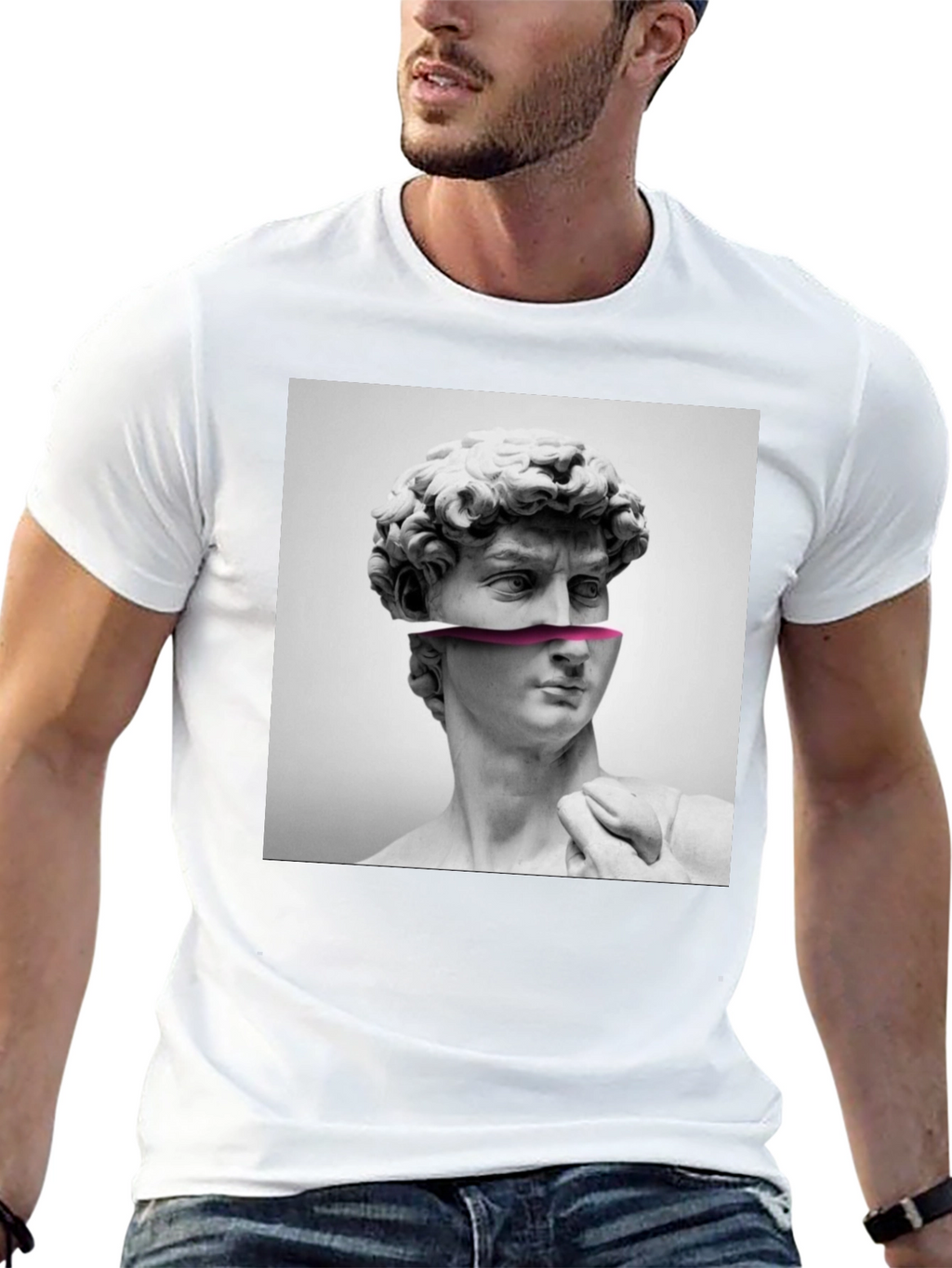 David Bust Graphic Print Black T-Shirt