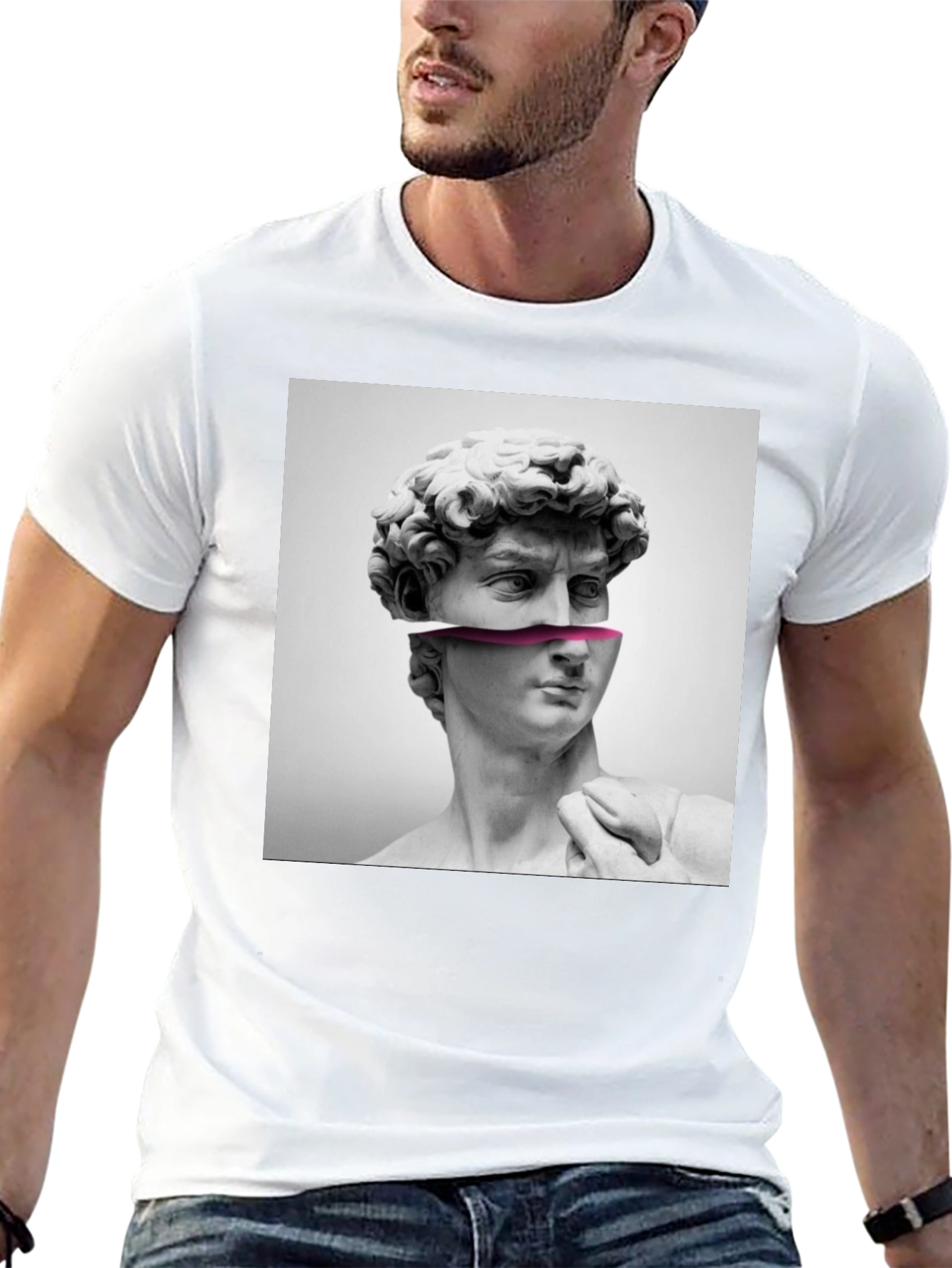 David Bust Graphic Print Black T-Shirt