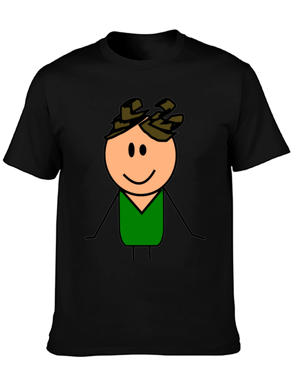 Cartoon Character Graphic T-Shirt - Black