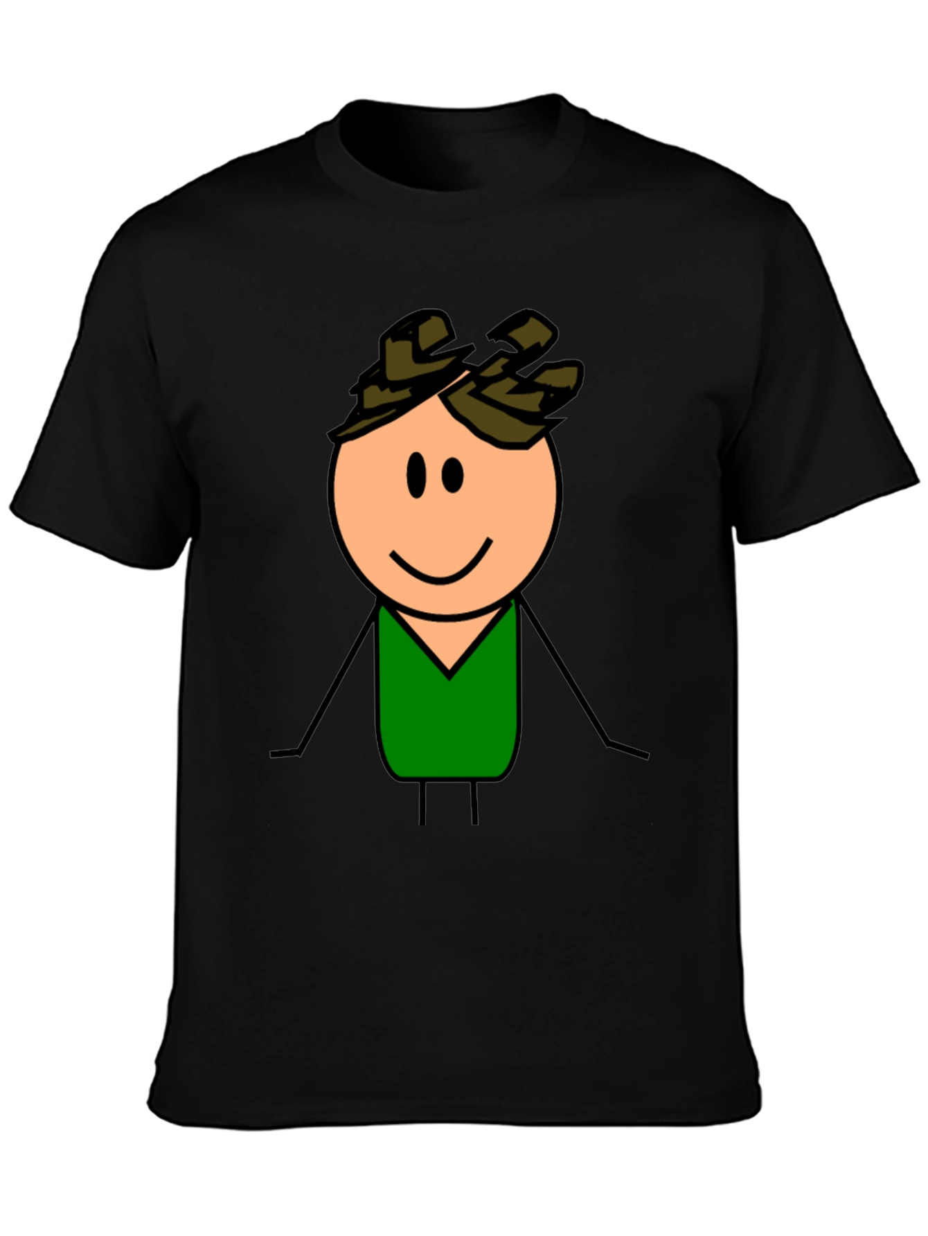 Cartoon Character Graphic T-Shirt - Black