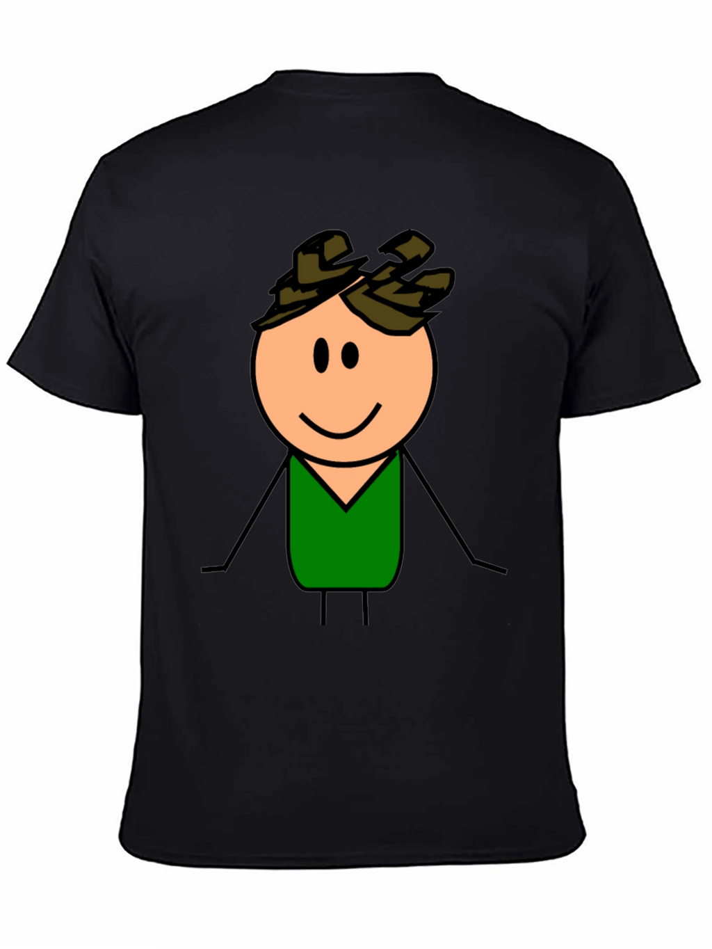 Cartoon Character Graphic T-Shirt - Black