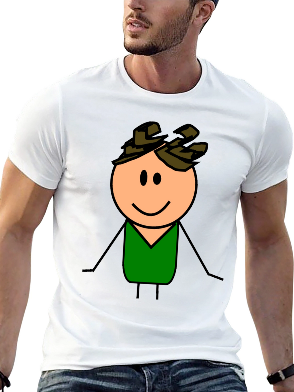 Cartoon Character Graphic T-Shirt - Black