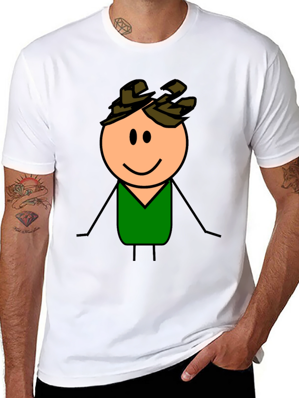 Cartoon Character Graphic T-Shirt - Black