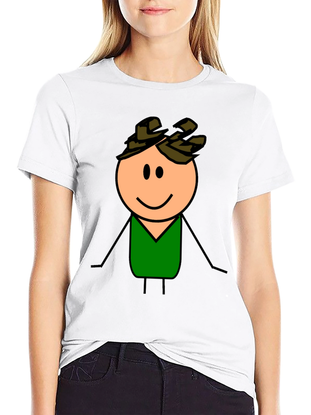 Cartoon Character Graphic T-Shirt - Black
