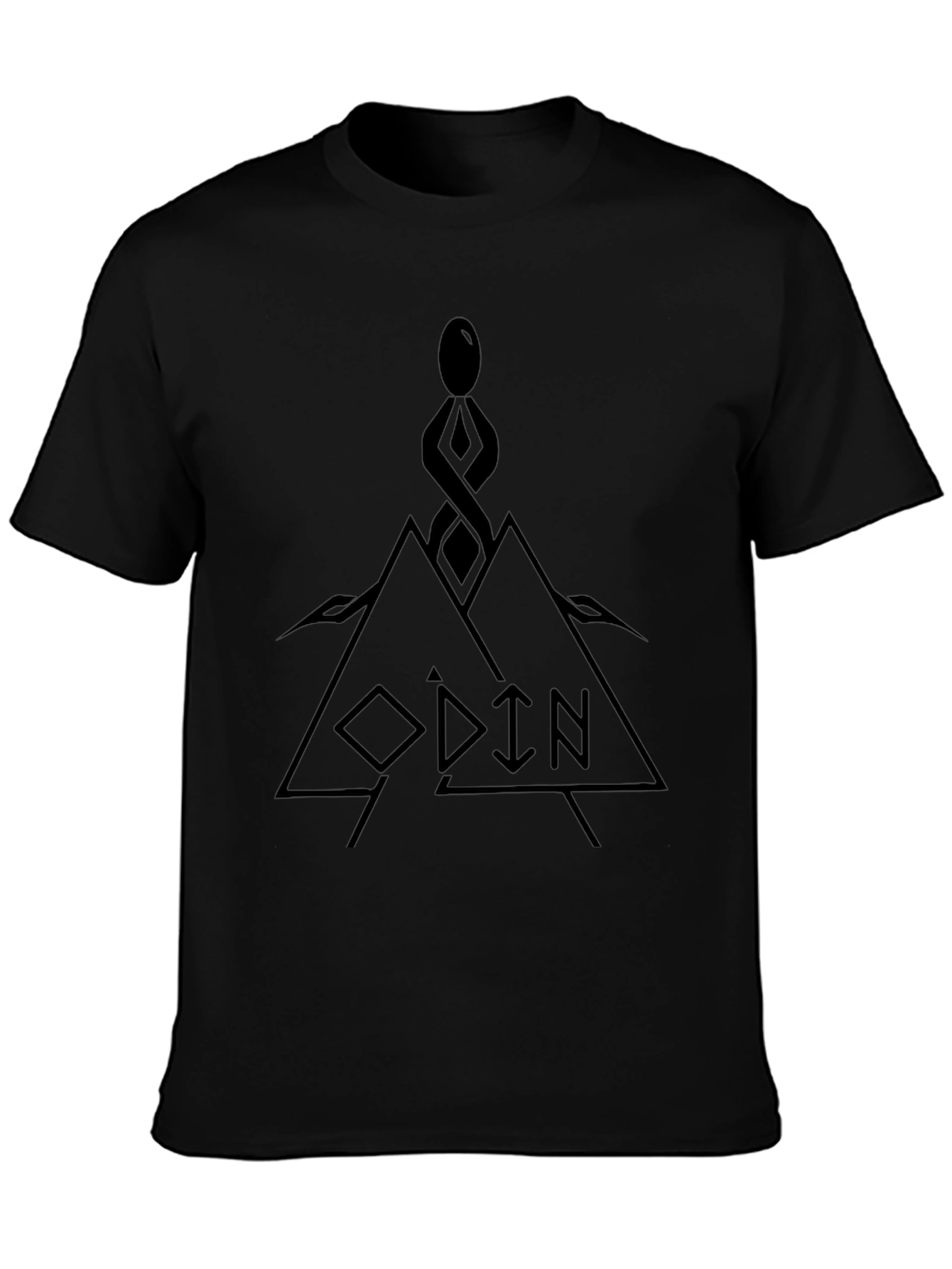 Odin Graphic T-Shirt - Black Viking Design