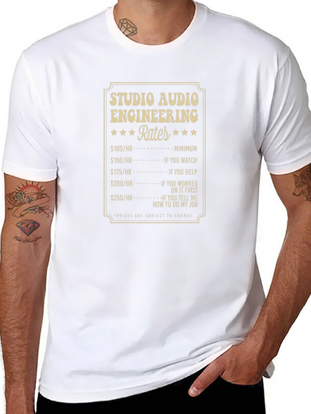 Studio Audio Engineering Rates Graphic Tee