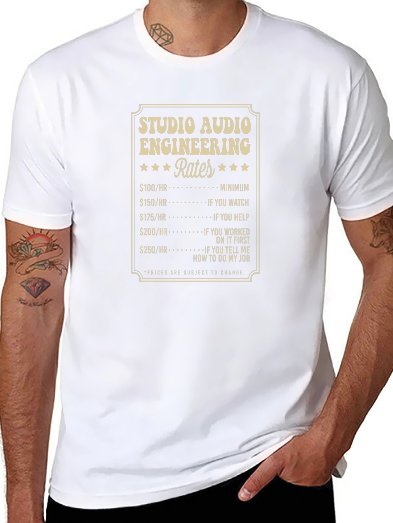 Studio Audio Engineering Rates Graphic Tee