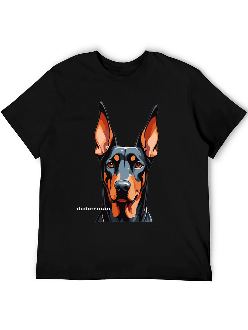 Doberman Dog Graphic Black T-Shirt - Canine Lover Tee