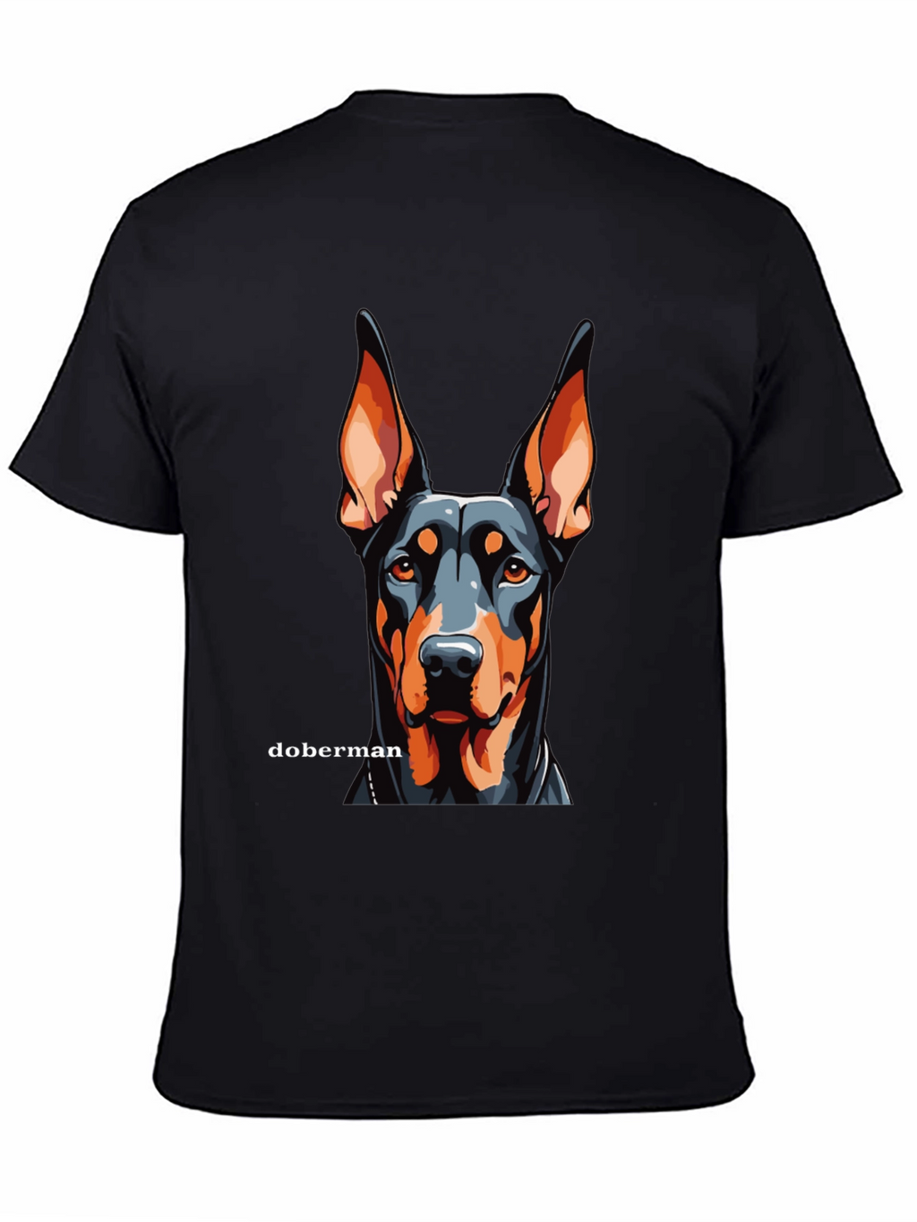 Doberman Dog Graphic Black T-Shirt - Canine Lover Tee