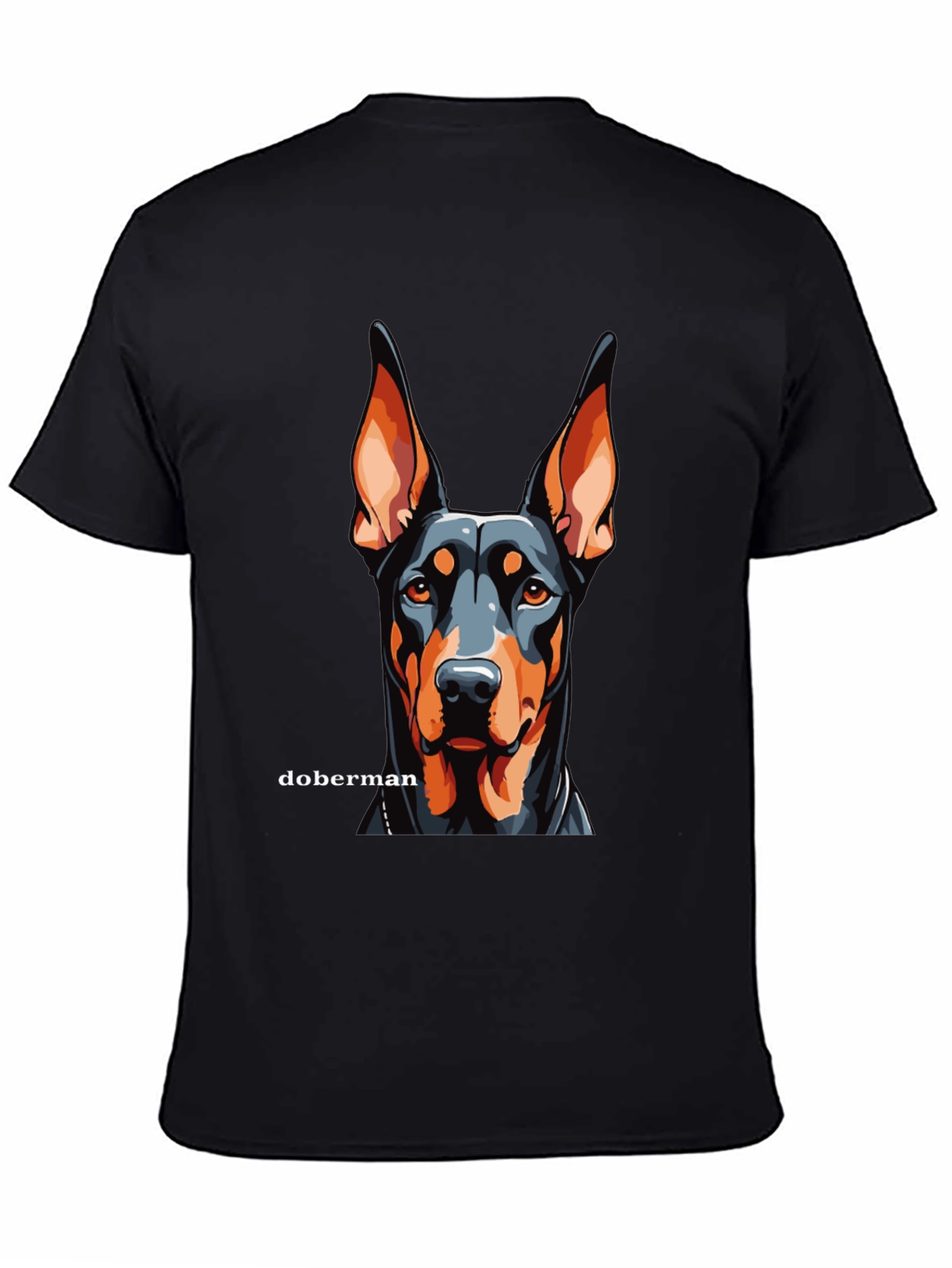 Doberman Dog Graphic Black T-Shirt - Canine Lover Tee