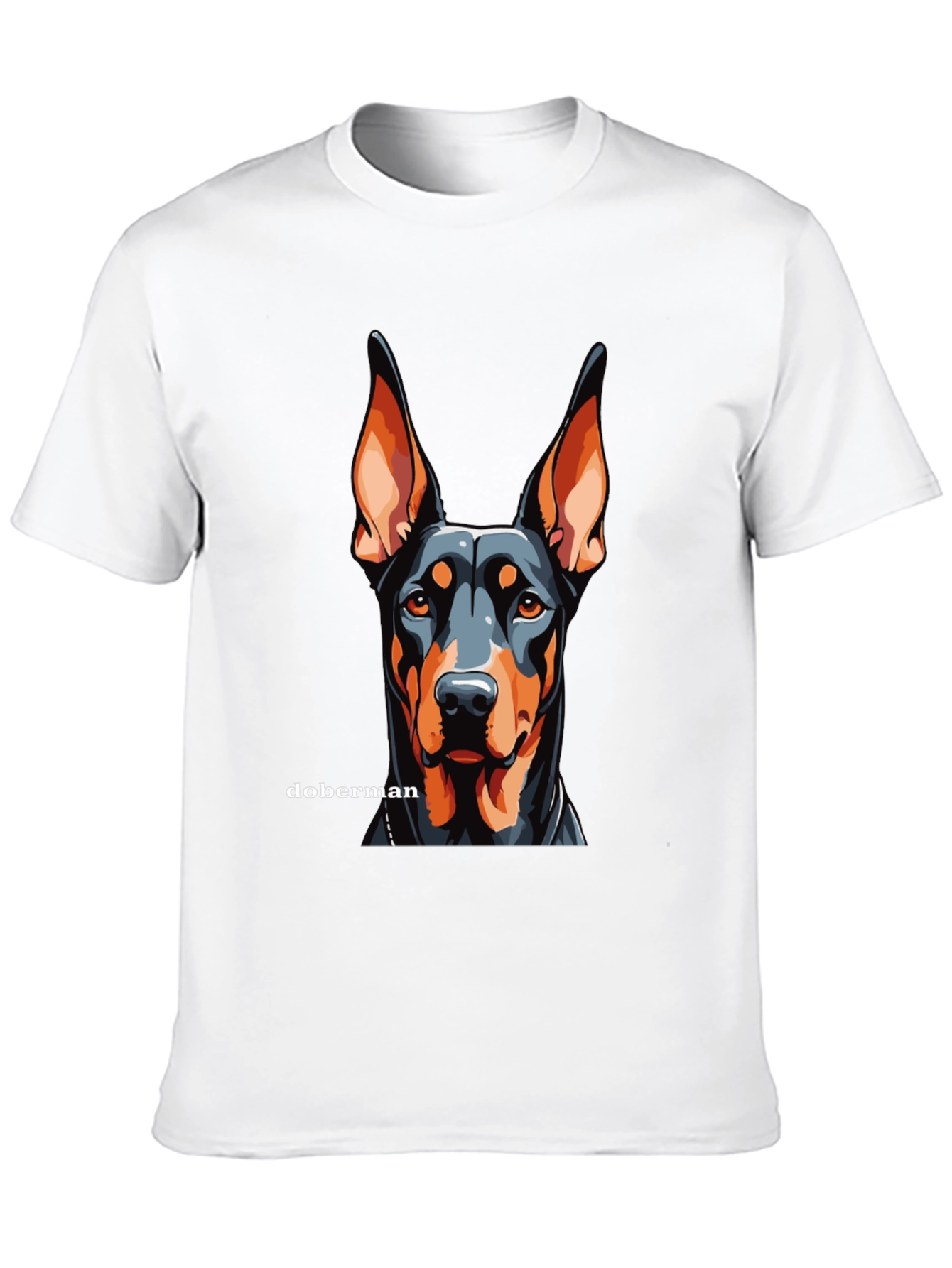 Doberman Dog Graphic Black T-Shirt - Canine Lover Tee