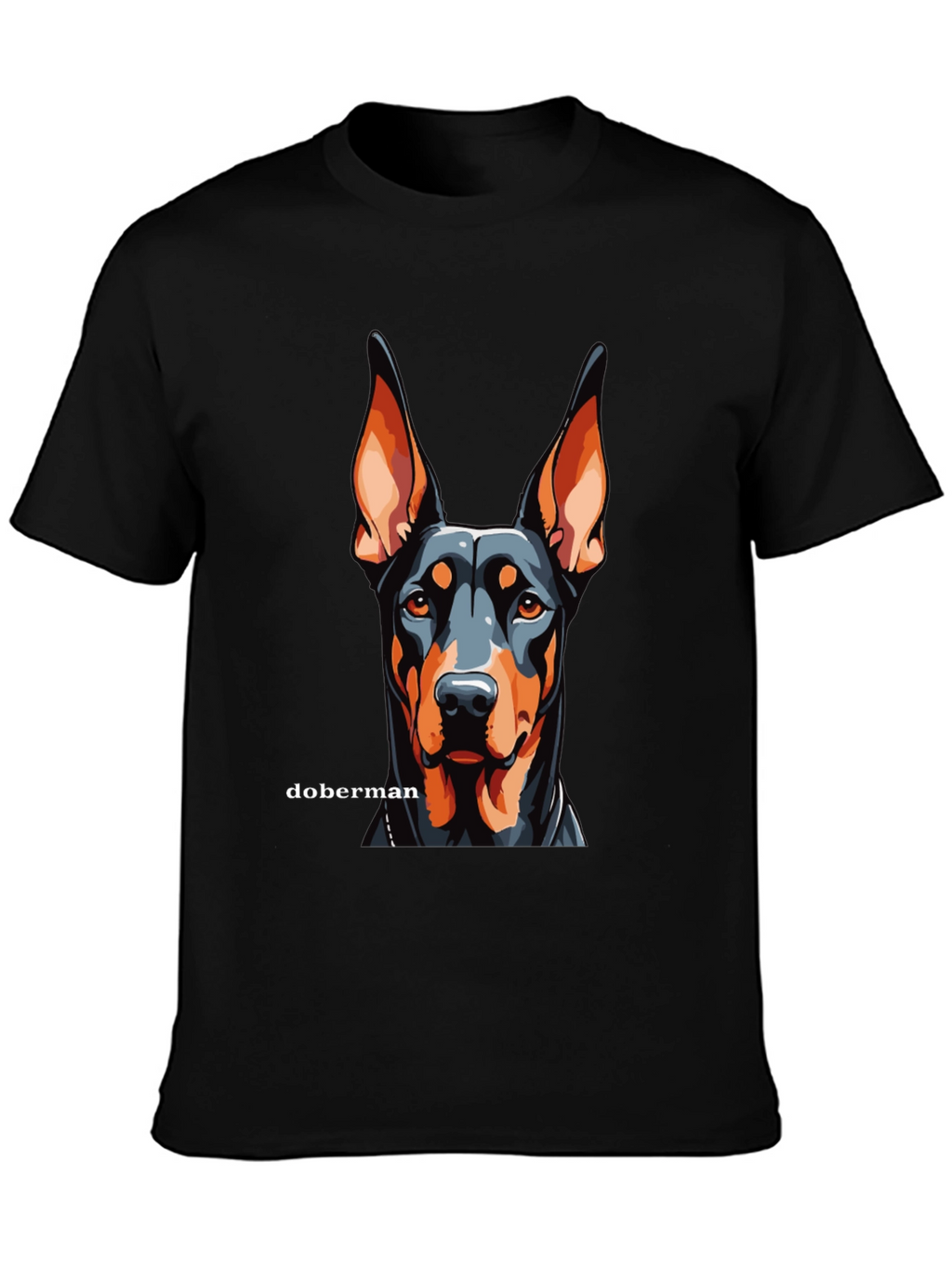Doberman Dog Graphic Black T-Shirt - Canine Lover Tee