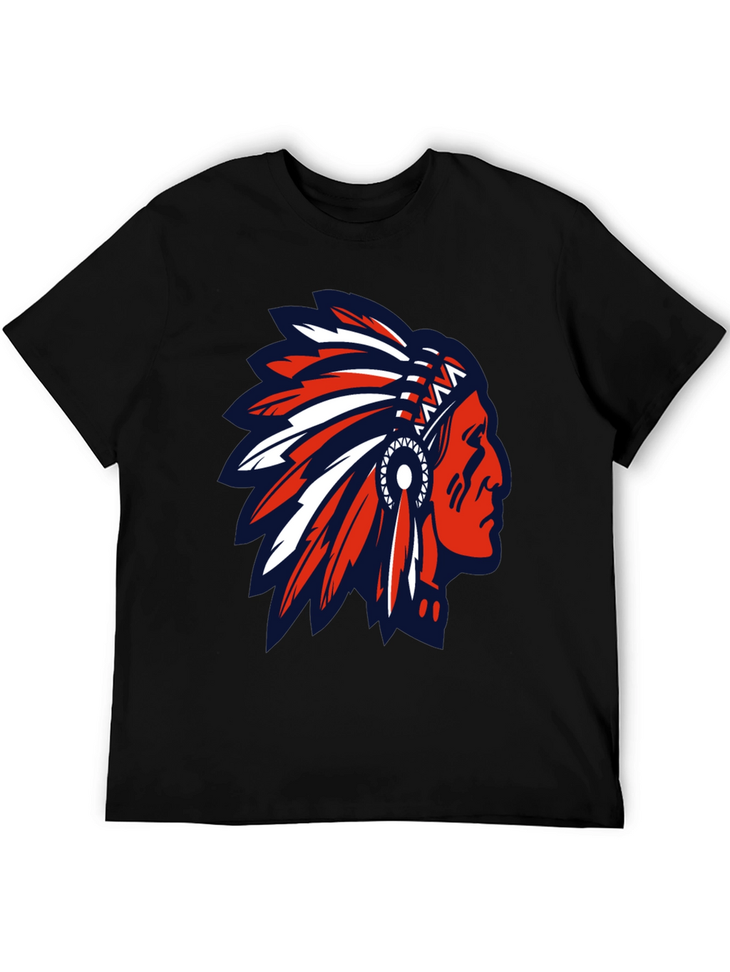 Native American Headdress Graphic Tee - Black
