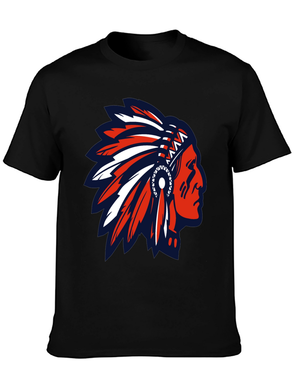 Native American Headdress Graphic Tee - Black