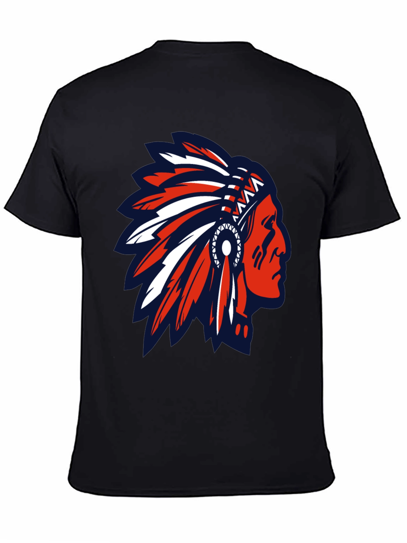 Native American Headdress Graphic Tee - Black