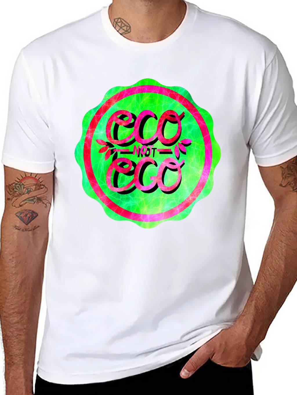 Eco Not Eco Graphic Tee - Trendy Statement Shirt