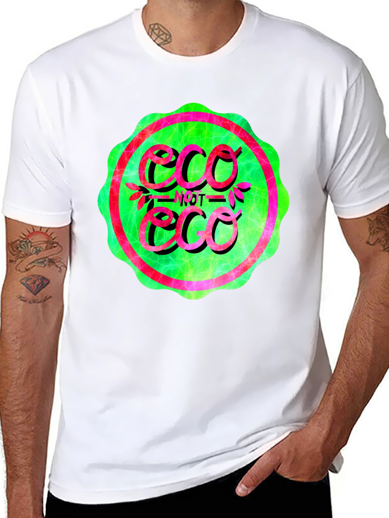 Eco Not Eco Graphic Tee - Trendy Statement Shirt