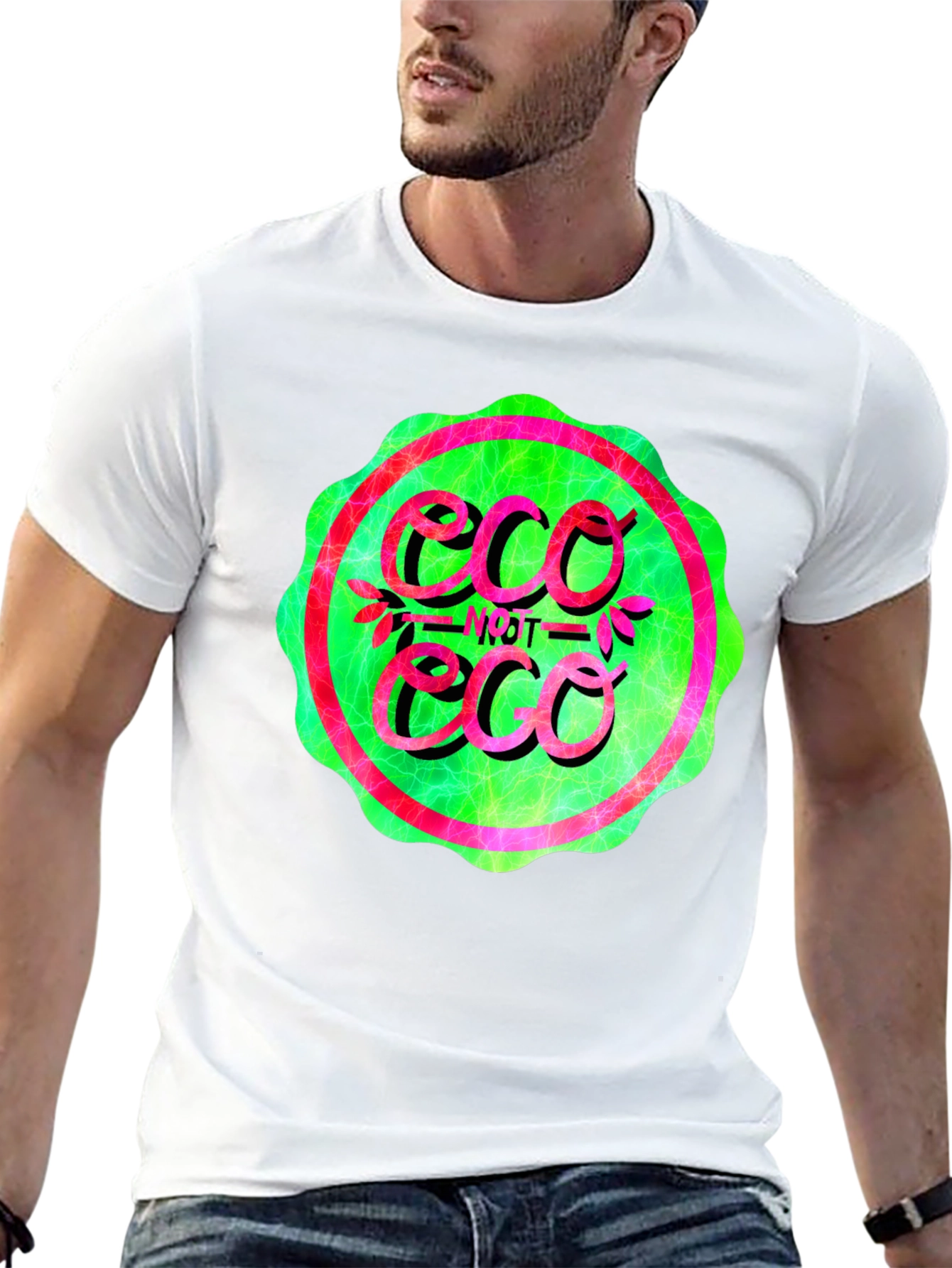 Eco Not Eco Graphic Tee - Trendy Statement Shirt