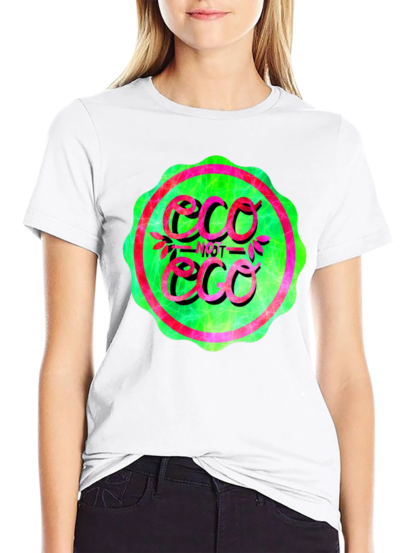 Eco Not Eco Graphic Tee - Trendy Statement Shirt