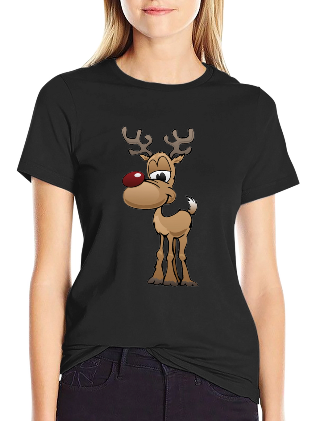 Festive Reindeer Graphic Tee - Holiday Fun!