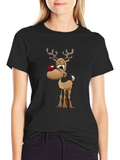 Festive Reindeer Graphic Tee - Holiday Fun!