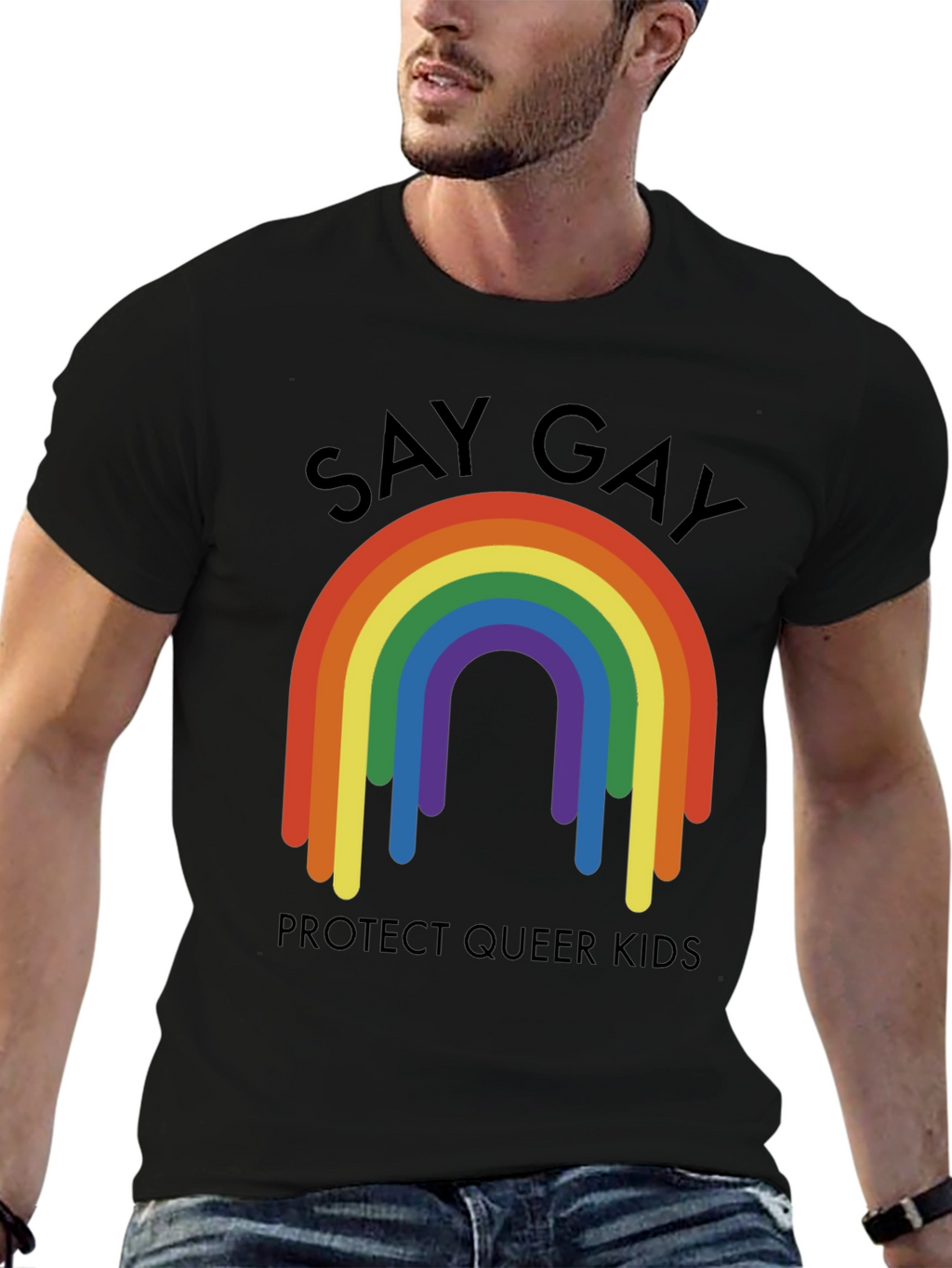 Say Gay Protect Queer Kids Rainbow T-Shirt