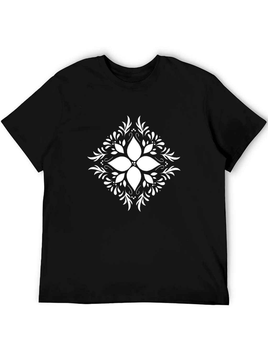 Elegant Black T-Shirt with Floral Print