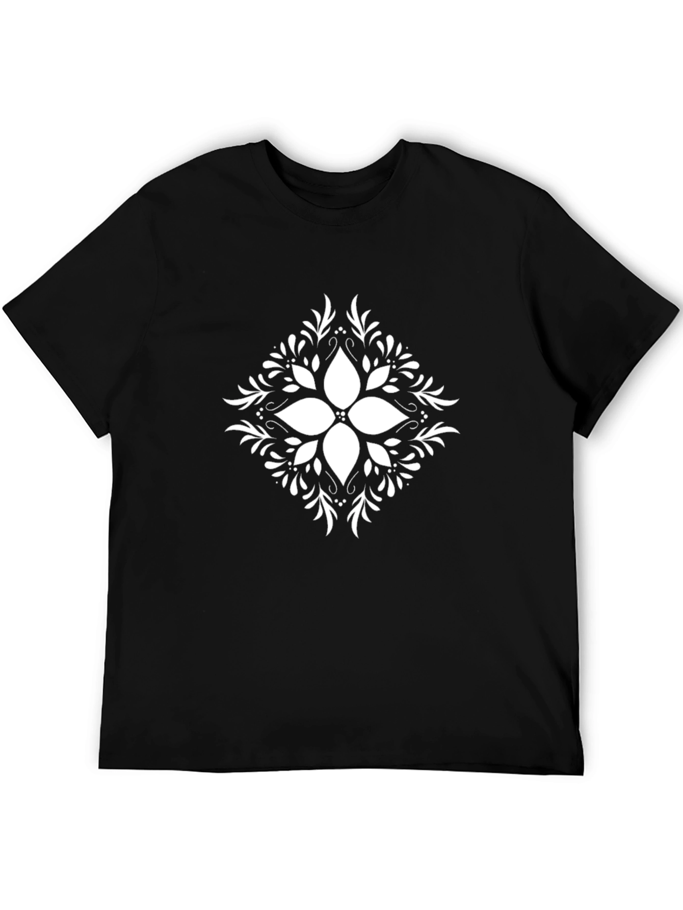 Elegant Black T-Shirt with Floral Print