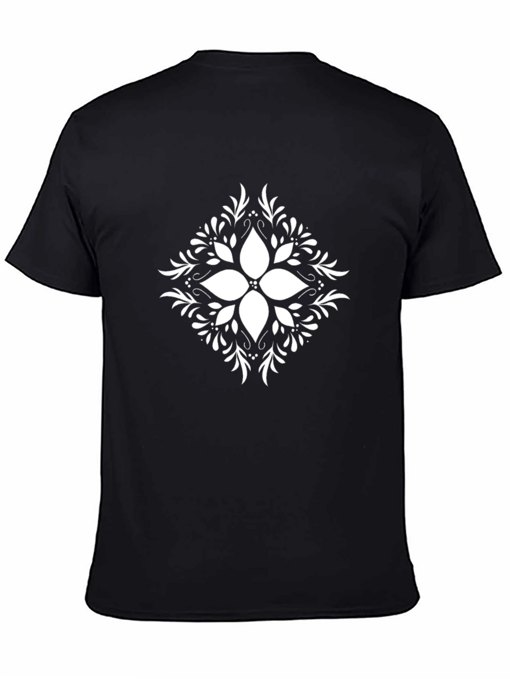 Elegant Black T-Shirt with Floral Print