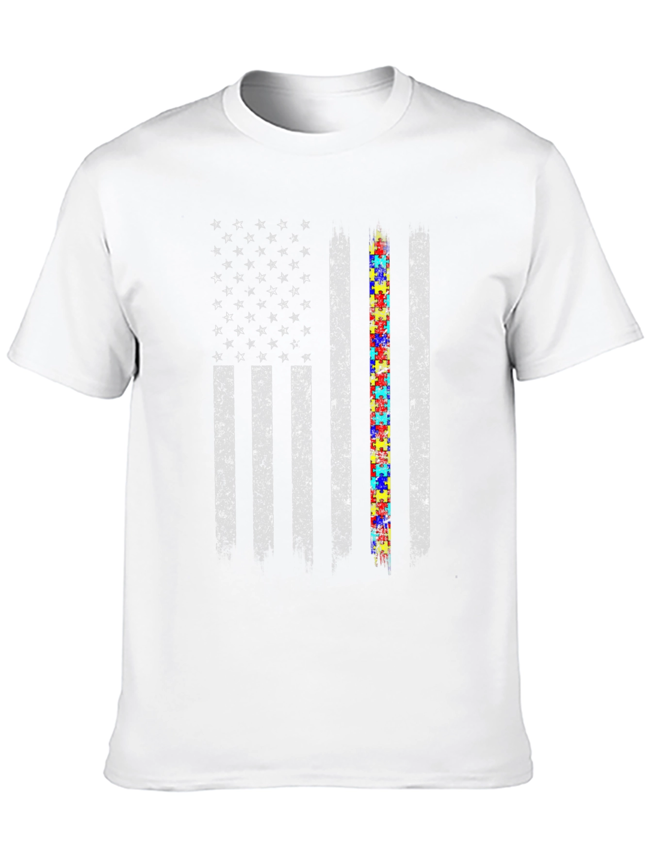 Autism Awareness American Flag T-Shirt