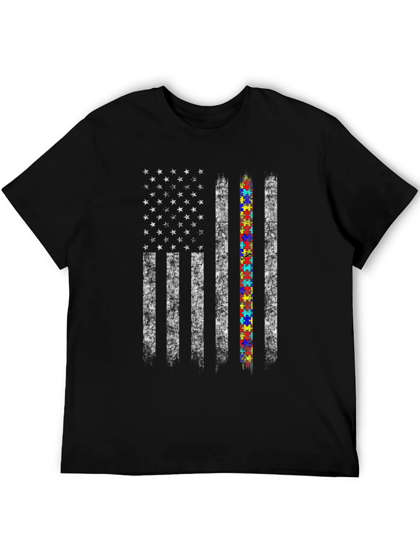 Autism Awareness American Flag T-Shirt