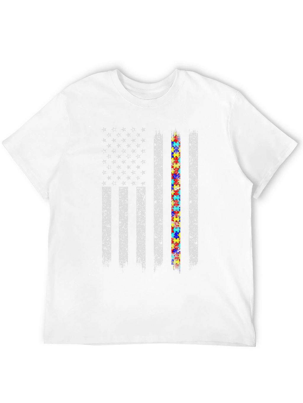 Autism Awareness American Flag T-Shirt