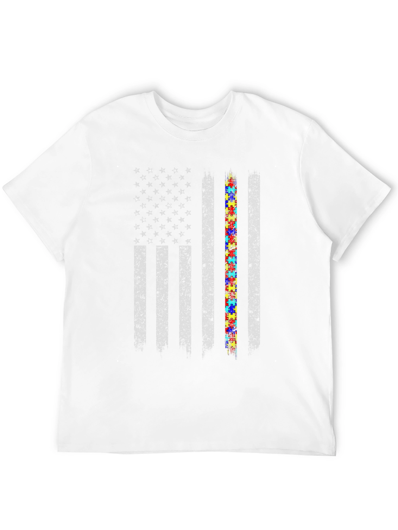 Autism Awareness American Flag T-Shirt