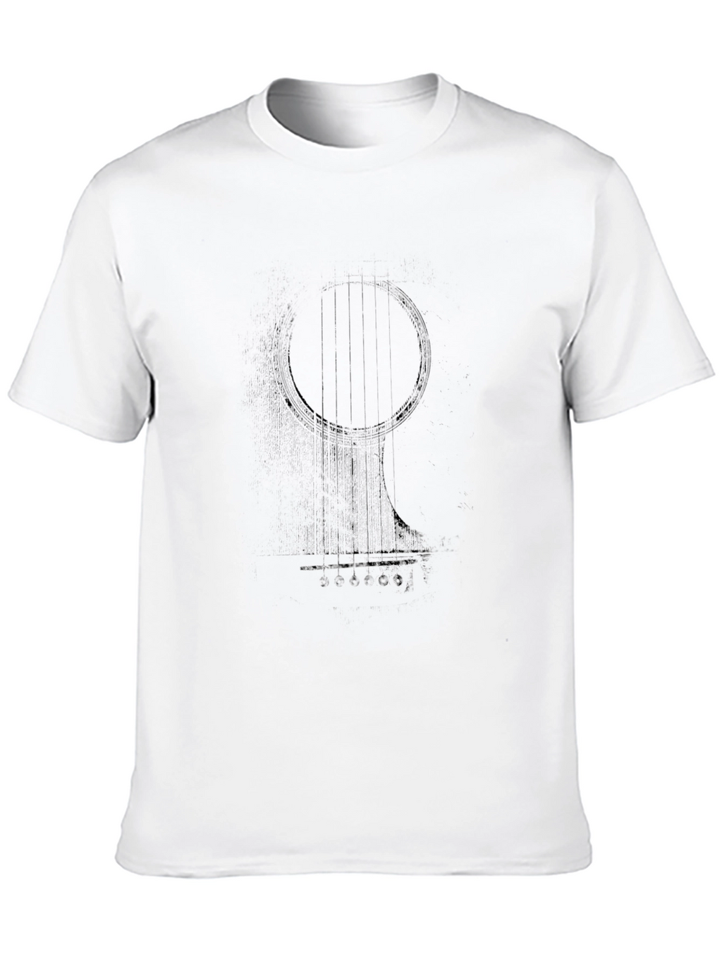 Abstract Guitar Graphic Tee - Black Cotton Blend
