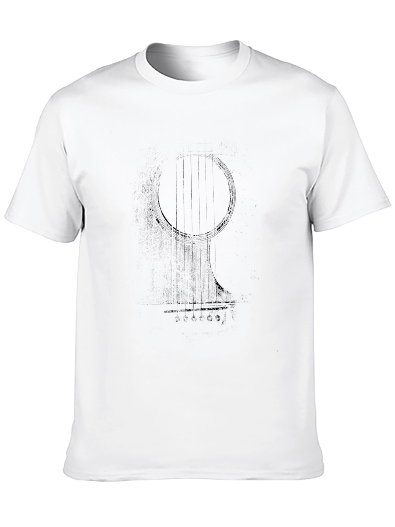 Abstract Guitar Graphic Tee - Black Cotton Blend
