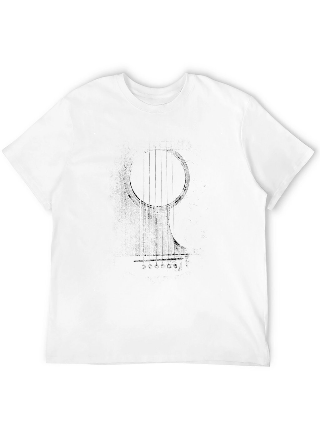 Abstract Guitar Graphic Tee - Black Cotton Blend