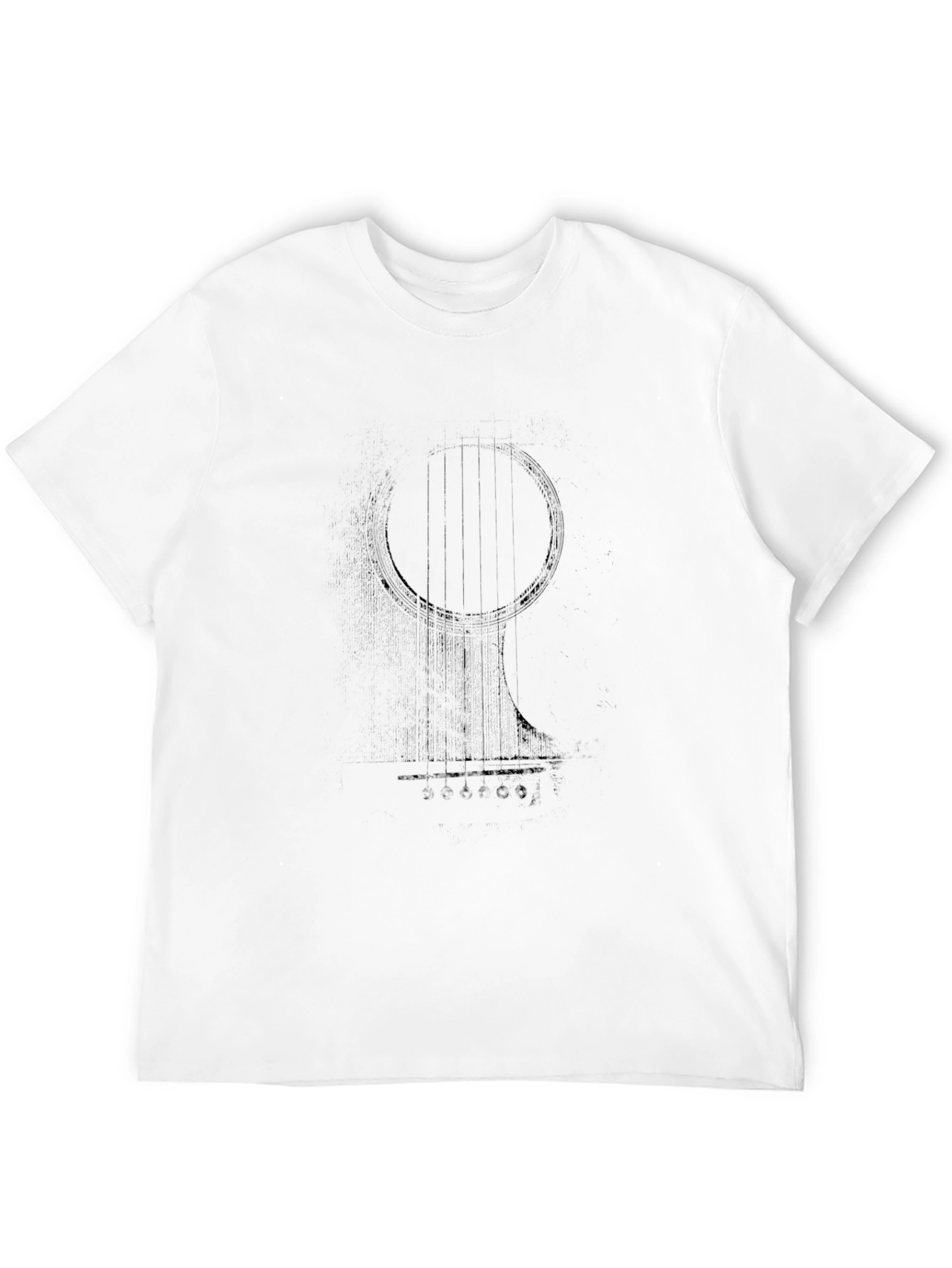 Abstract Guitar Graphic Tee - Black Cotton Blend