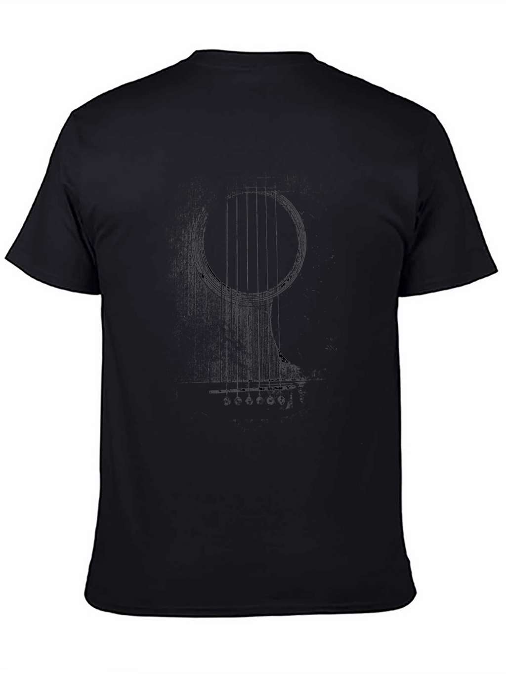 Abstract Guitar Graphic Tee - Black Cotton Blend