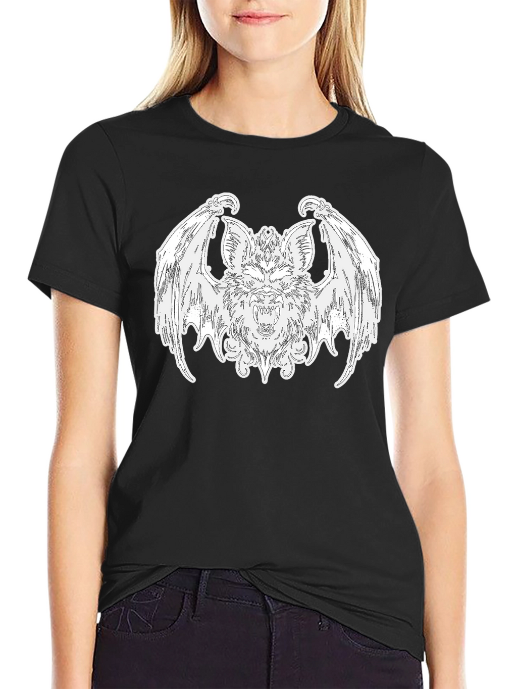 Bat Graphic Tee - Gothic Style