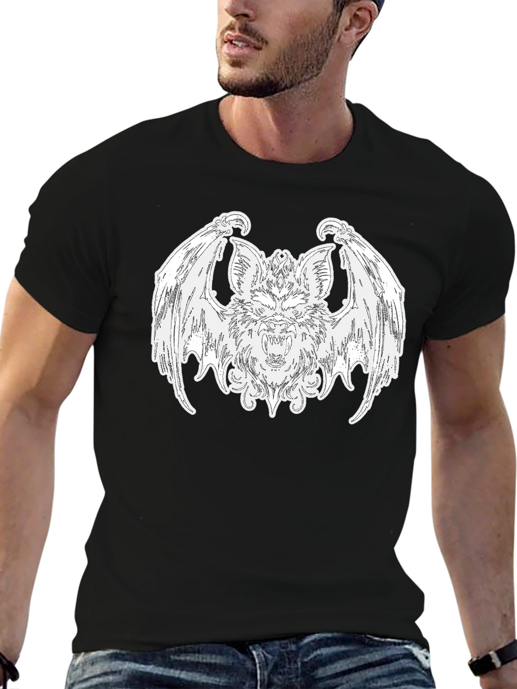 Bat Graphic Tee - Gothic Style