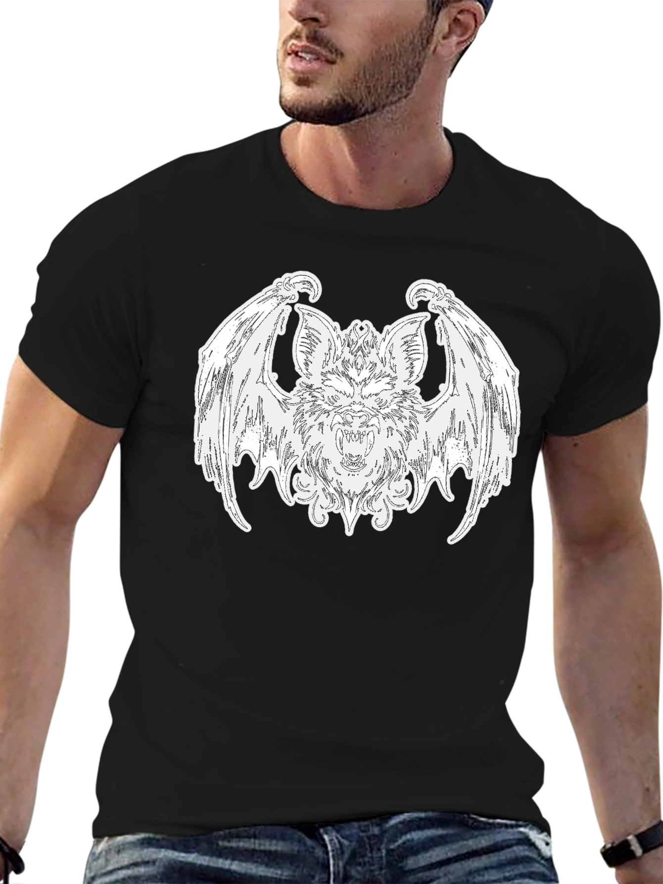 Bat Graphic Tee - Gothic Style