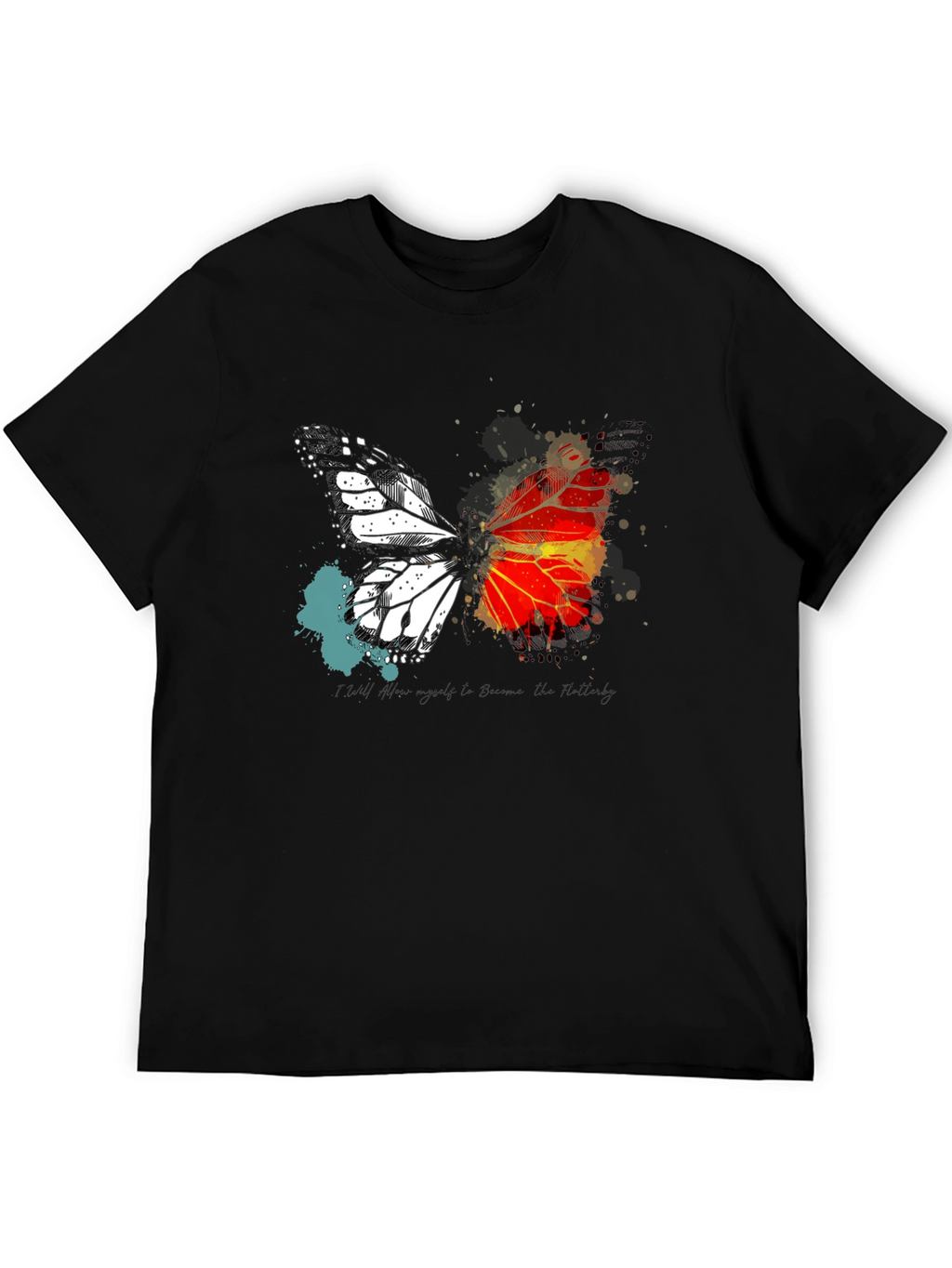 Butterfly Graphic Print Crew Neck T-Shirt