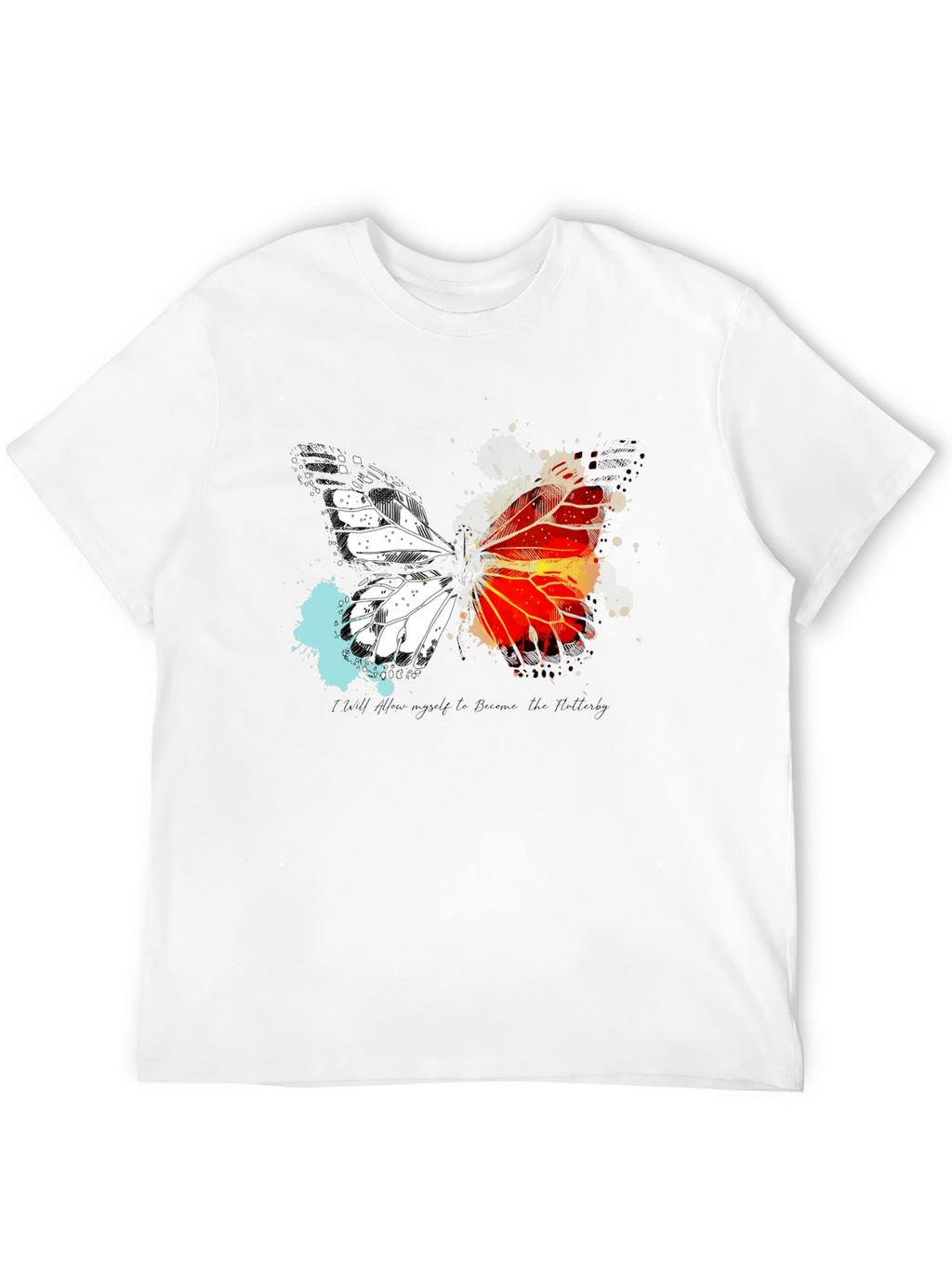 Butterfly Graphic Print Crew Neck T-Shirt