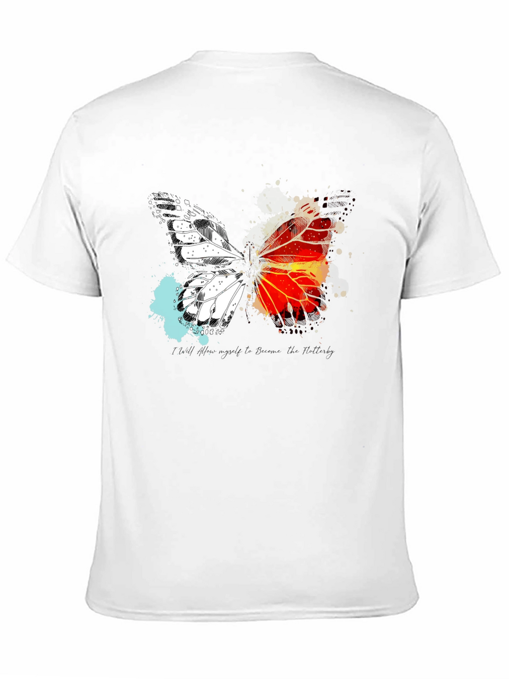 Butterfly Graphic Print Crew Neck T-Shirt